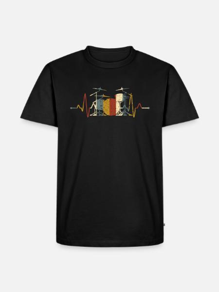 Retro Schlagzeuger Drummer - Men's Premium Organic T-Shirt - black