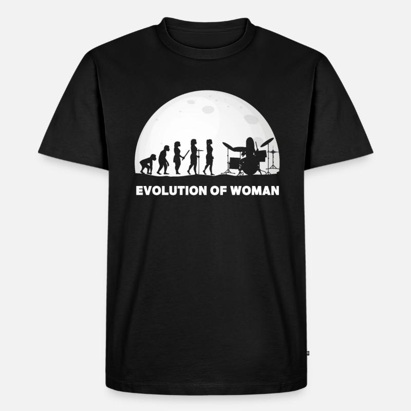 Schlagzeuger Evolution Drummer - Männer Premium Bio T-Shirt - Schwarz