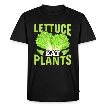 Lettuce Eat Plants Salad Food Vegetarian Vegan - Men's Premium Organic T-Shirt - black - Front - Nico (187cm)