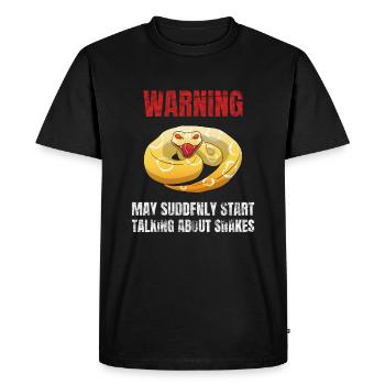 Warning May Suddenly Start Talking About Snakes - Men's Premium Organic T-Shirt - black - Front - Nico (187cm)