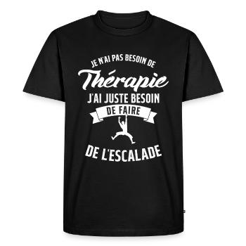 Escalade Femme Homme Escaladeur Grimpeur Cadeau - T-shirt Premium bio Homme - noir - Devant - Nico (187cm)