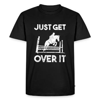 Just Get Over It Cavalier de saut d’obstacles - T-shirt Premium bio Homme - noir - Devant - Nico (187cm)