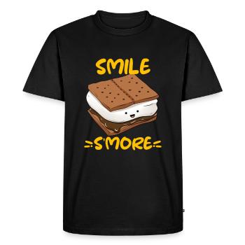 Smile S’More Campfire Camping - T-shirt Premium bio Homme - noir - Devant - Nico (187cm)