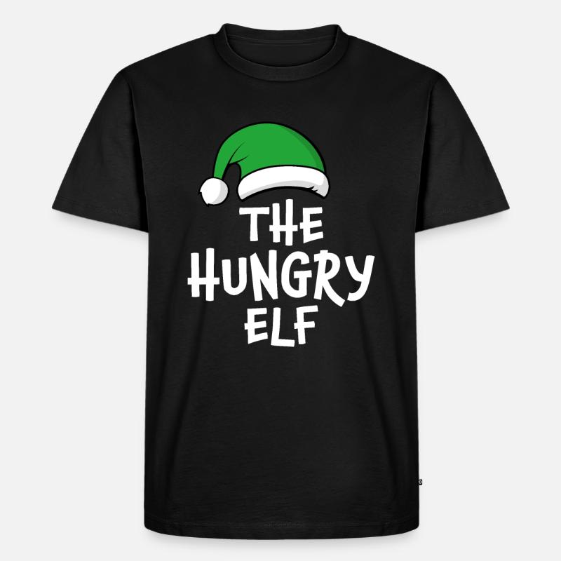 Der hungrige Elf - Männer Premium Bio T-Shirt - Schwarz