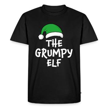 The Grumpy Elf - Men's Premium Organic T-Shirt - black - Front - Nico (187cm)