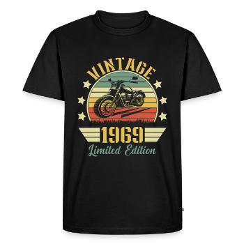 Vintage 1969 Rétro Moto Cadeau D'anniversaire - T-shirt Premium bio Homme - noir - Devant - Nico (187cm)