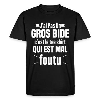 J'ai Pas Un Gros Bide Humour Cadeau - T-shirt Premium bio Homme - noir - Devant - Nico (187cm)