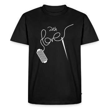 Couturière Couturière - T-shirt Premium bio Homme - noir - Devant - Nico (187cm)