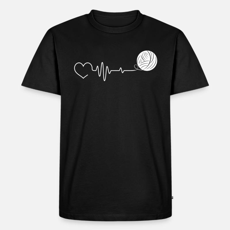 Stricken Häkeln Strickerin - Männer Premium Bio T-Shirt - Schwarz
