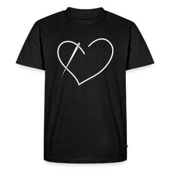 Couturière Couturière - T-shirt Premium bio Homme - noir - Devant - Nico (187cm)