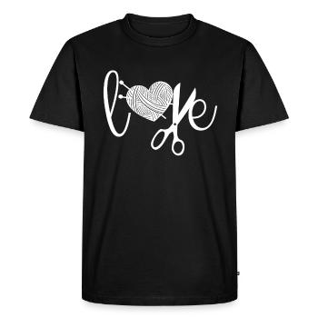 Tricot Tricot Crochet Tricoteur - T-shirt Premium bio Homme - noir - Devant - Nico (187cm)