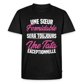 Une sœur formidable donne une tata exceptionnelle - T-shirt Premium bio Homme - noir - Devant - Nico (187cm)