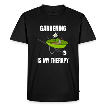 Le jardinage est mon jardinier thérapeutique - T-shirt Premium bio Homme - noir - Devant - Nico (187cm)
