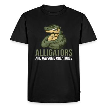 Alligators Are Jawsome Creatures Alligator - Men's Premium Organic T-Shirt - black - Front - Nico (187cm)