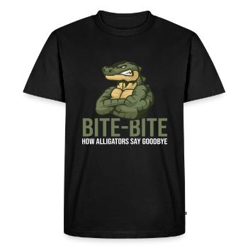 Bite-Bite How Alligator Say Goodbye Alligator - Men's Premium Organic T-Shirt - black - Front - Nico (187cm)