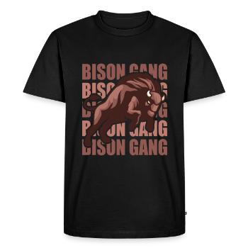 Retro Bison Gang Cow Bison Buffalo Water Buffalo - T-shirt Premium bio Homme - noir - Devant - Nico (187cm)