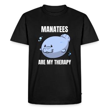 Les lamantins sont mes amoureux des lamantins de thérapie - T-shirt Premium bio Homme - noir - Devant - Nico (187cm)