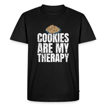 Les cookies sont mes cookies de thérapie Les amateurs de cookies - T-shirt Premium bio Homme - noir - Devant - Nico (187cm)