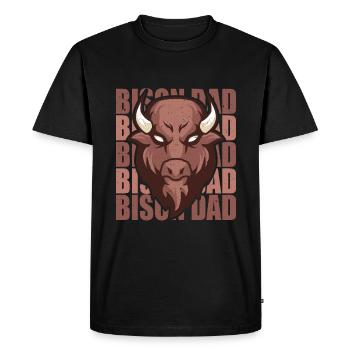Rétro Bison Papa Vache Bison Buffle Buffle d’eau - T-shirt Premium bio Homme - noir - Devant - Nico (187cm)