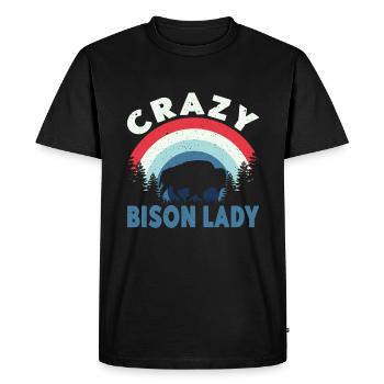 Bison fou Lady Cow Bison Buffle Buffle d’eau - T-shirt Premium bio Homme - noir - Devant - Nico (187cm)