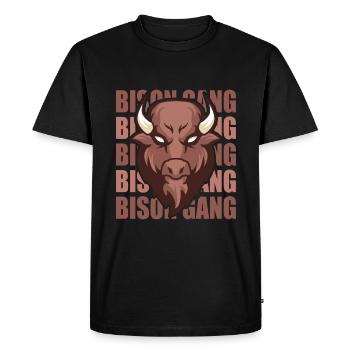Retro Bison Gang Cow Bison Buffalo Water Buffalo - T-shirt Premium bio Homme - noir - Devant - Nico (187cm)