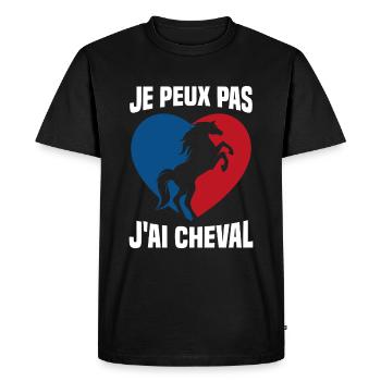 Je Peux Pas J'ai Cheval Vintage Cœur Cadeau - T-shirt Premium bio Homme - noir - Devant - Nico (187cm)