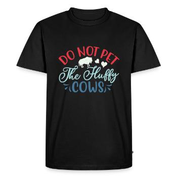 Ne caressez pas les vaches moelleuses Vache Bison Buffle - T-shirt Premium bio Homme - noir - Devant - Nico (187cm)