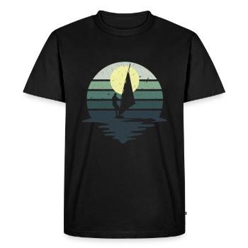 Windsurf rétro Cadeau Silhouette Windsurf - T-shirt Premium bio Homme - noir - Devant - Nico (187cm)