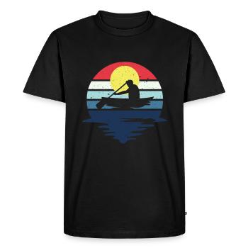 Rétro Kayak Kayak Canoë Sports nautiques Sports de pagaie - T-shirt Premium bio Homme - noir - Devant - Nico (187cm)
