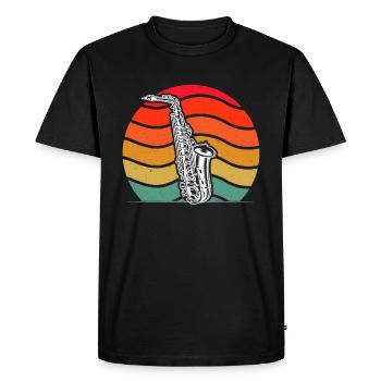 Saxophone Saxophone player Saxophonist - Men's Premium Organic T-Shirt - black - Front - Nico (187cm)
