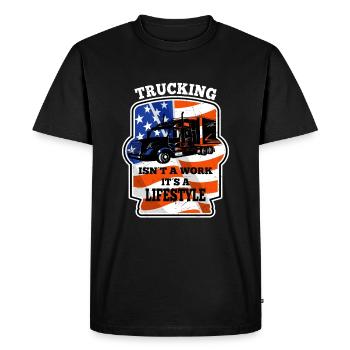 Have No Fear Trucker Driver Is Here For Truckers - Men's Premium Organic T-Shirt - black - Front - Nico (187cm)