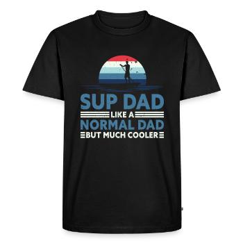Retro SUP Dad - Comme un papa normal seulement plus cool - T-shirt Premium bio Homme - noir - Devant - Nico (187cm)