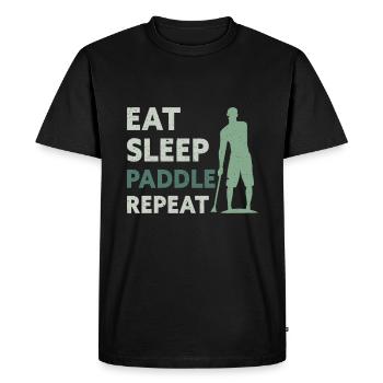 Eat Sleep Paddle Repeat Stand Up Stand-Up Paddle - Men's Premium Organic T-Shirt - black - Front - Nico (187cm)