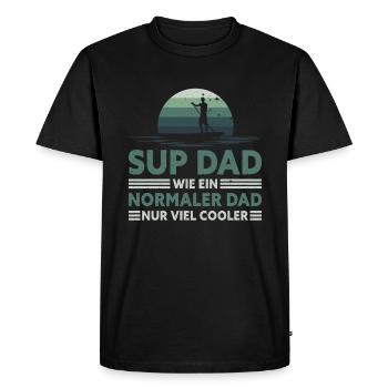 Retro SUP Dad - Comme un papa normal seulement plus cool - T-shirt Premium bio Homme - noir - Devant - Nico (187cm)