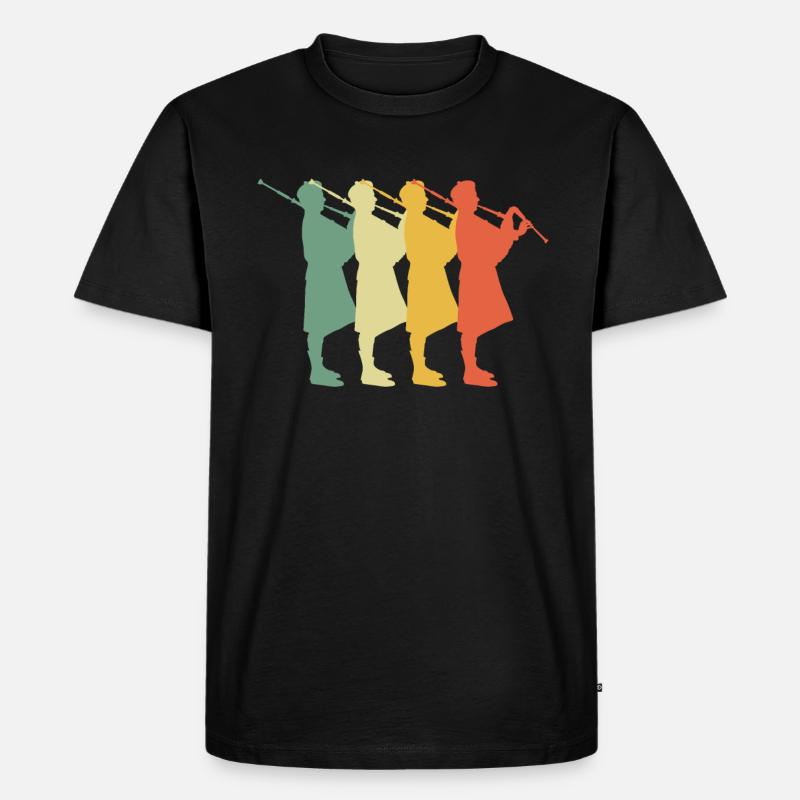 Dudelsack Dudelsackspieler Sackpfeife - Männer Premium Bio T-Shirt - Schwarz