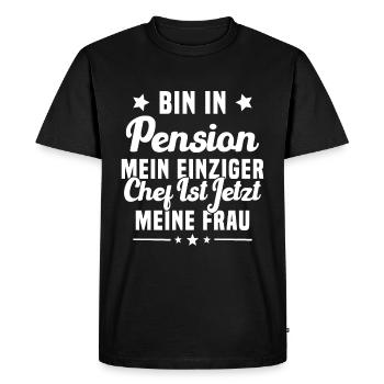 Cadeau retraité Mon seul patron c'est ma femme - T-shirt Premium bio Homme - noir - Devant - Nico (187cm)