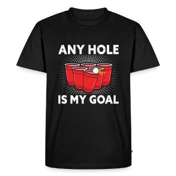 Any Hole Is My Goal Beer Pong Drinking Beer Pong - Men's Premium Organic T-Shirt - black - Front - Nico (187cm)