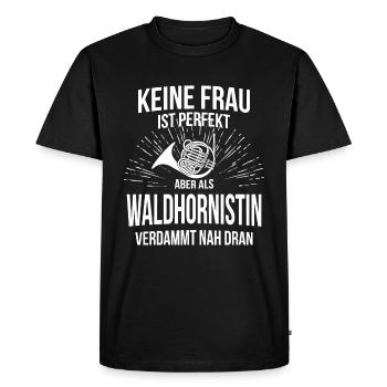 Waldhorn Waldhornspieler Waldhornist - Männer Premium Bio T-Shirt - Schwarz - Vorne - Nico (187cm)