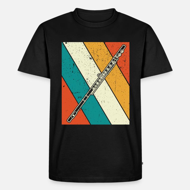 Querflöte Querflötenspieler Querflötist - Männer Premium Bio T-Shirt - Schwarz