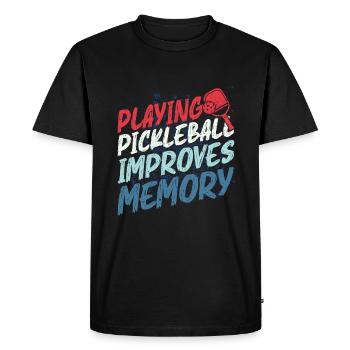Pickleball Play améliore la mémoire Dink Player - T-shirt Premium bio Homme - noir - Devant - Nico (187cm)