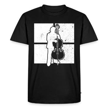 Contrebasse Contrebassiste Contrebassiste - T-shirt Premium bio Homme - noir - Devant - Nico (187cm)