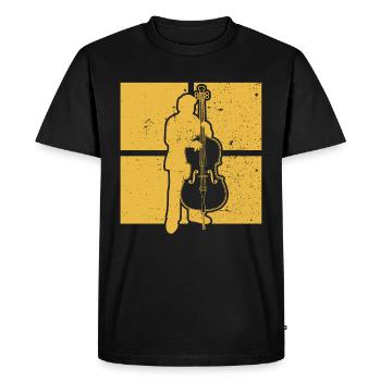 Contrebasse Contrebassiste Contrebassiste - T-shirt Premium bio Homme - noir - Devant - Nico (187cm)