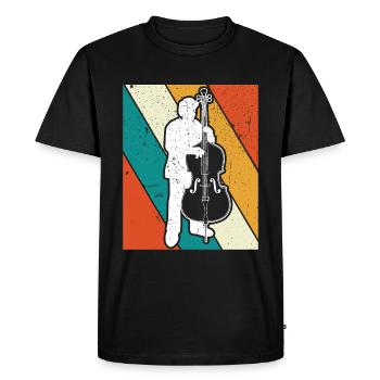 Contrebasse Contrebassiste Contrebassiste - T-shirt Premium bio Homme - noir - Devant - Nico (187cm)