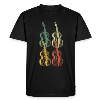 Contrebasse Contrebassiste Contrebassiste - T-shirt Premium bio Homme - noir - Devant - Nico (187cm)