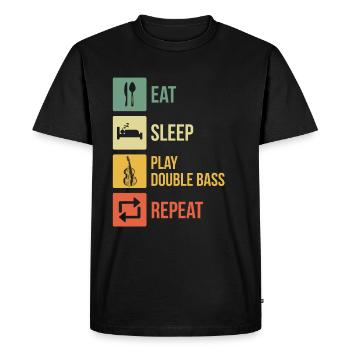 Contrebasse Contrebassiste Contrebassiste - T-shirt Premium bio Homme - noir - Devant - Nico (187cm)