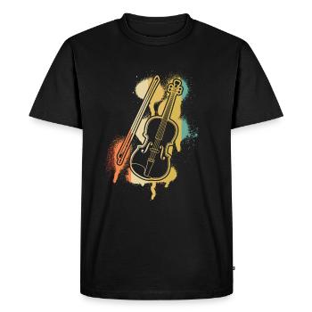 Violon Violoniste Violoniste - T-shirt Premium bio Homme - noir - Devant - Nico (187cm)