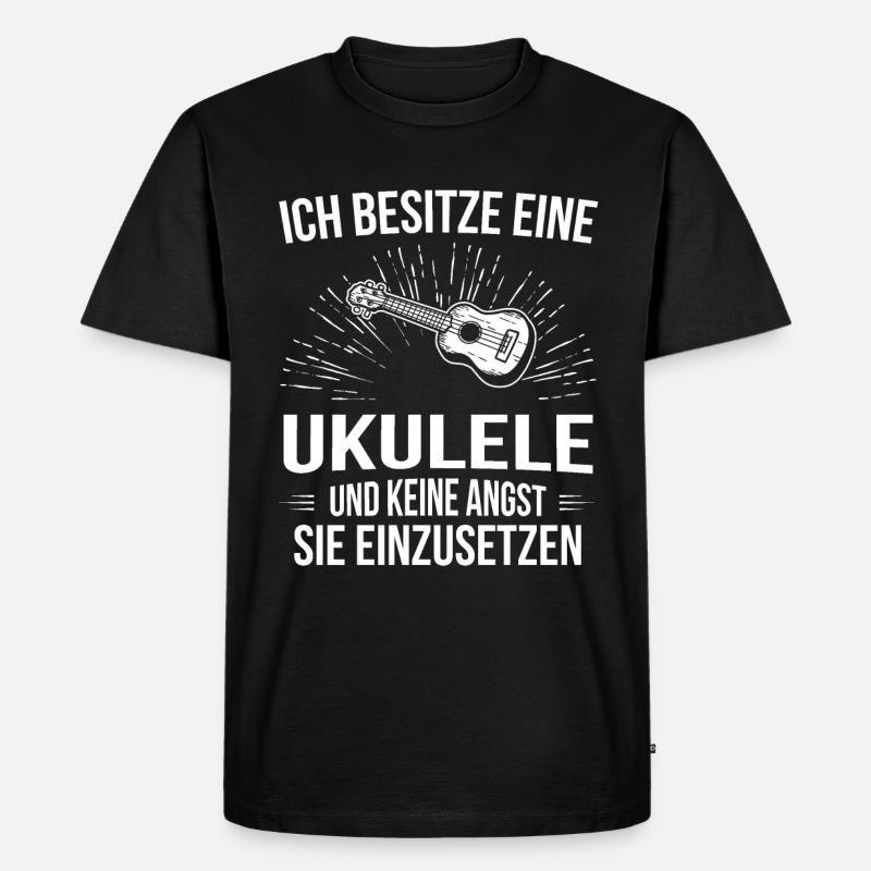 Ukulele Ukulele-Spieler Ukulelist - Männer Premium Bio T-Shirt - Schwarz