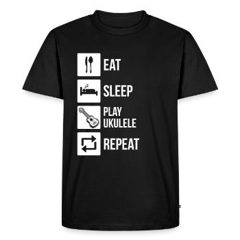 Ukulele Ukulele Player Ukulelist - Men's Premium Organic T-Shirt - black - Front - Nico (187cm)