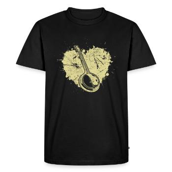 Banjo Banjo player Banjoist - Men's Premium Organic T-Shirt - black - Front - Nico (187cm)