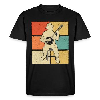 Banjo Banjo player Banjoist - Men's Premium Organic T-Shirt - black - Front - Nico (187cm)